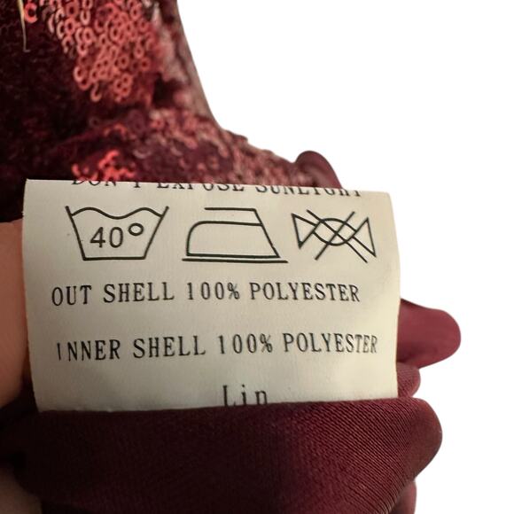 REVELRY Dress Cabernet Gwen Sequin Maxi Dress Size 26 Holiday Glam V-Neck Long - Picture 9 of 10